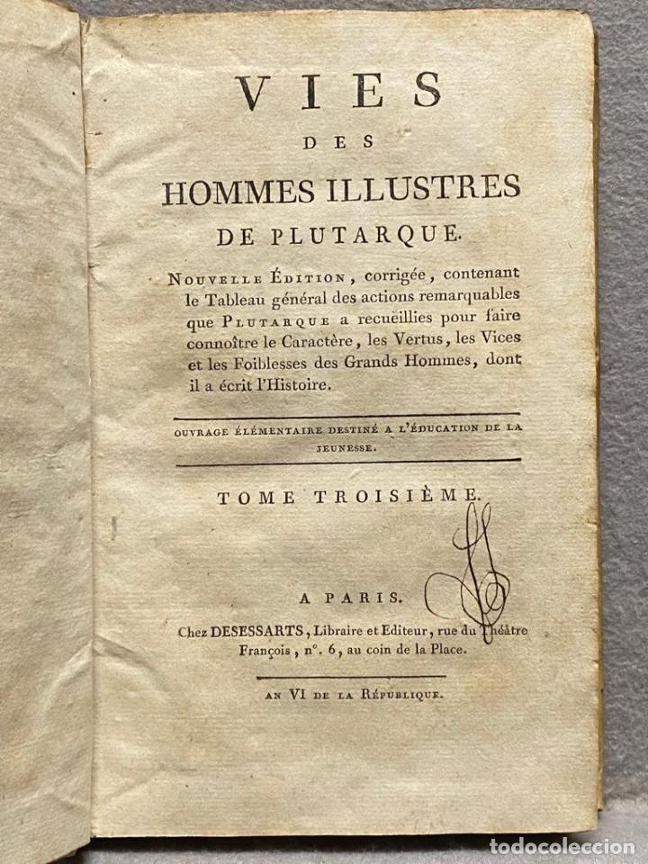 Libros: VIES DES HOMMES ILLUSTRES. 4 tomos. - PLUTARQUE. - Foto 15