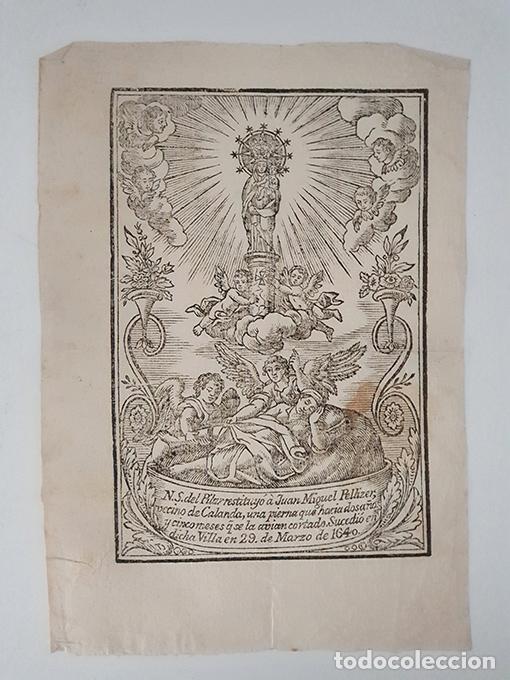 Libri di seconda mano: [Grabado] N.S. del Pilar restituy&oacute; a Juan Miguel Pellizer, vecino de Calanda una pierna... 1640 - [G