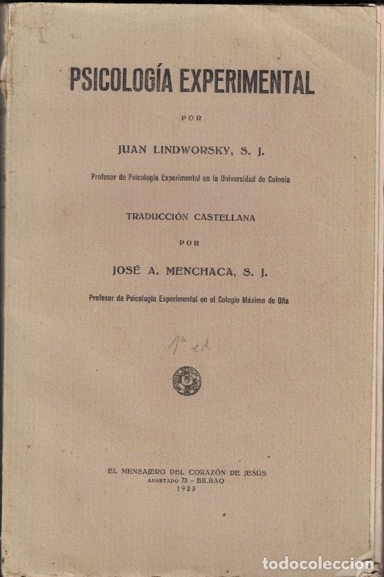 Libros: PSICOLOG&Iacute;A EXPERIMENTAL. - Lindworsky. Juan, - Foto 1