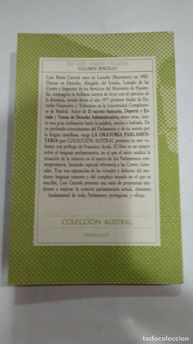 Libros: La oratoria parlamentaria Lu&iacute;s Mar&iacute;a Cazorla - Foto 2