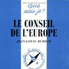 Libros: LE CONSEIL DE L'EUROPE (QUE SAIS-JE ?) (9782130452577). Lote 366118421