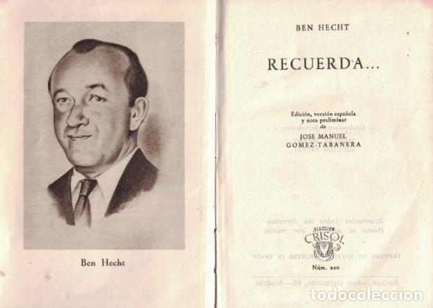 Libros: RECUERDA&hellip; - Hecht. Ben, - Foto 1