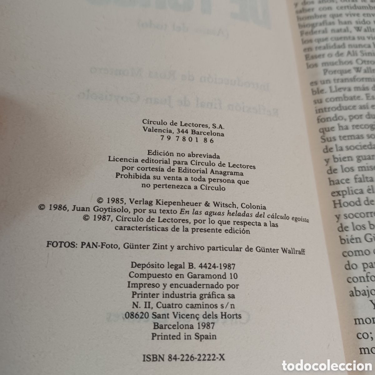 Libros: CABEZA DE TURCO - GUNTER WALLRAFF - Foto 4