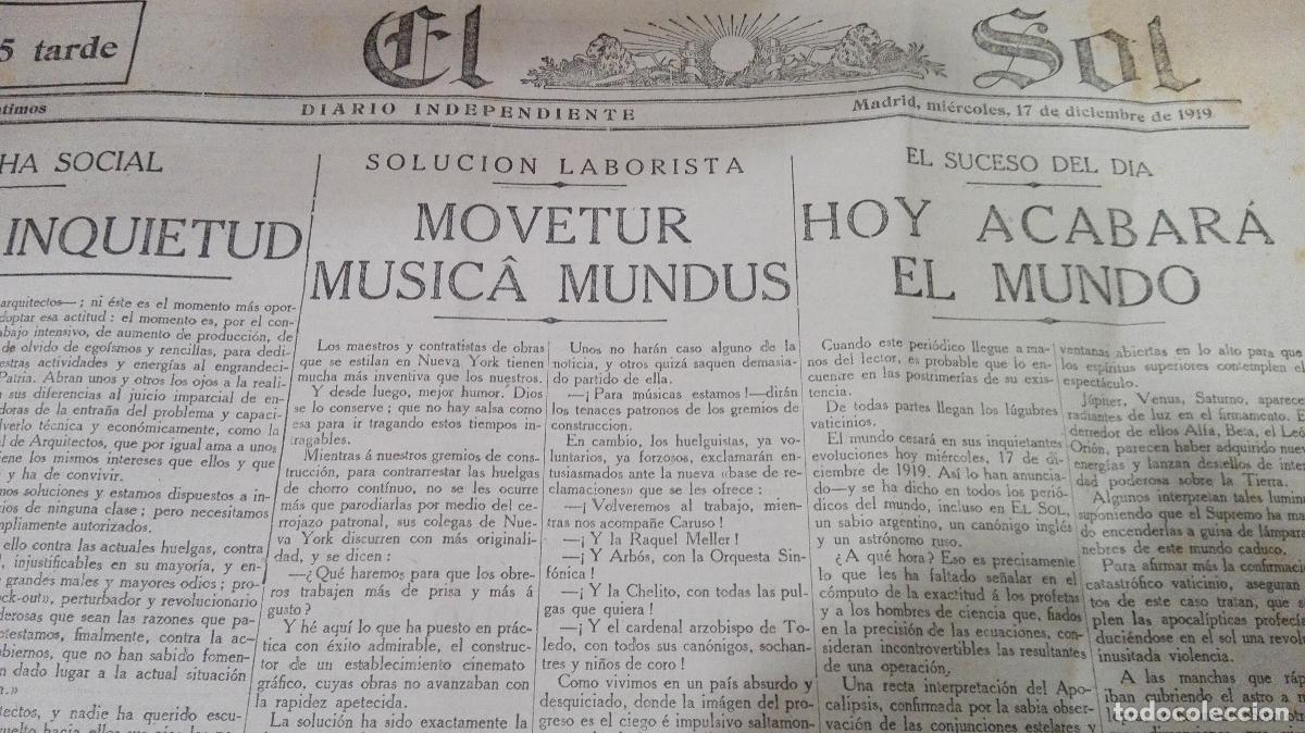 books: DIARIO EL SOL (DIARIO INDEPENDIENTE) A&Ntilde;O III N&ordm; 735- MIERCOLES 17 DE DICIEMBRE DE 1919