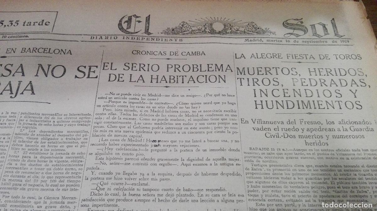 books: DIARIO EL SOL (DIARIO INDEPENDIENTE) A&Ntilde;O III N&ordm; 650- MARTES 16 DE SEPTIEMBRE DE 1919
