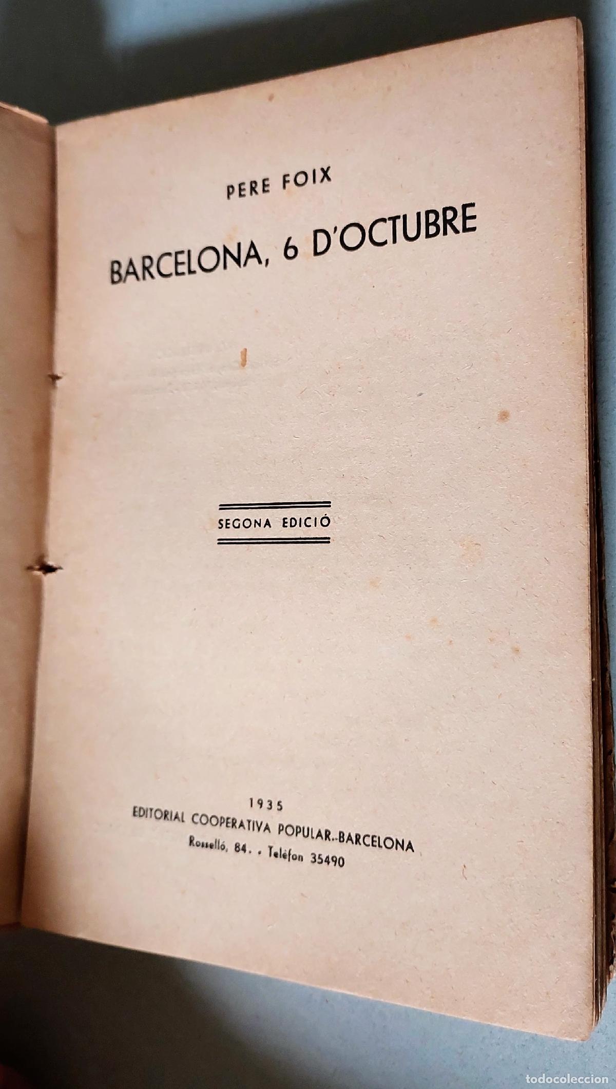 Libros: BARCELONA 6 DOCTUBRE - PERE FOIX - Foto 2