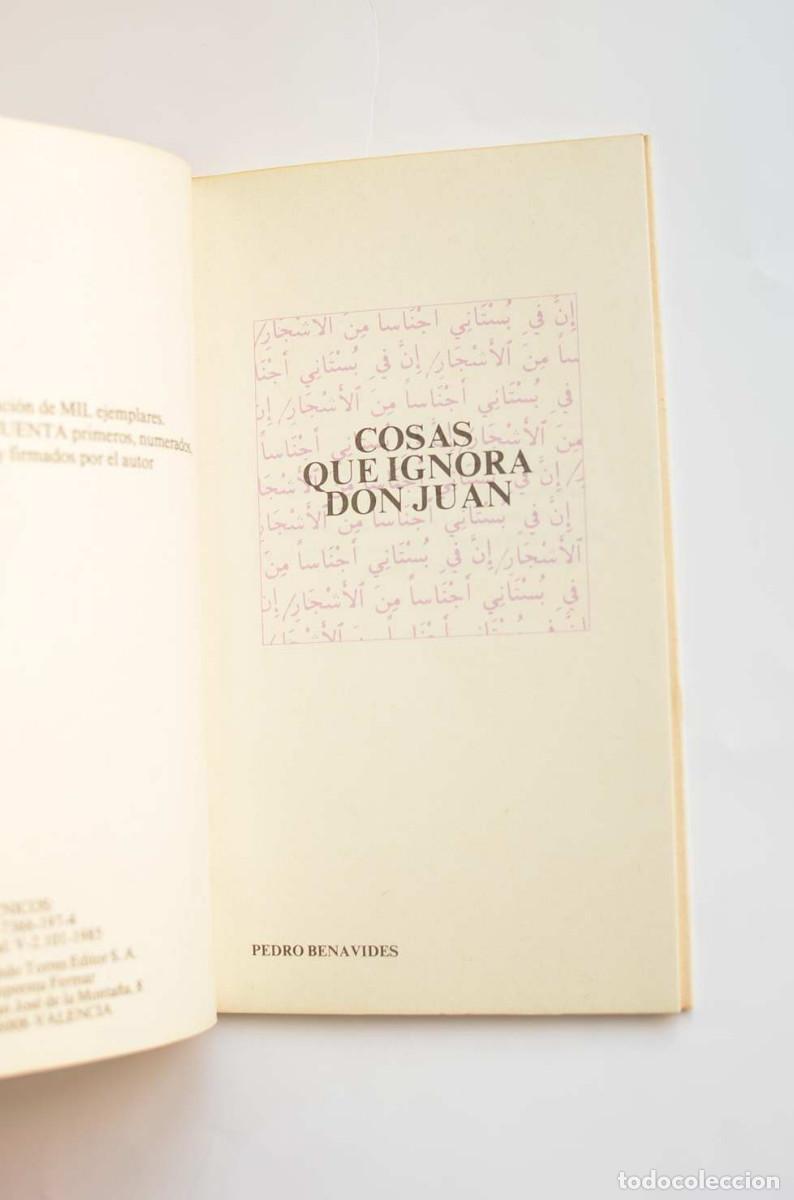 Libros: Cosas que ignora Don Juan - BENAVIDES, Pedro - Foto 2