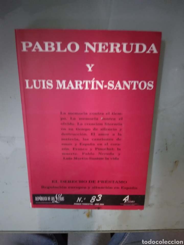 Libros: Pablo Neruda, Luis.Martin Santos, Rep&uacute;blica de las letras - Foto 1