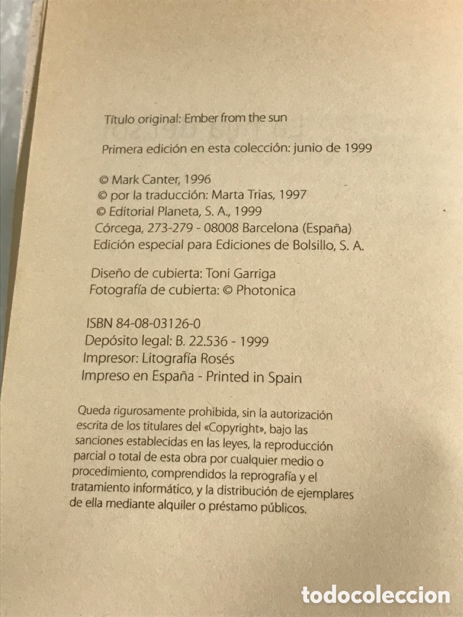 Libros: Mark Canter La hija del Sol 18x11cm 424pg ( Ref L26 ) - Foto 2