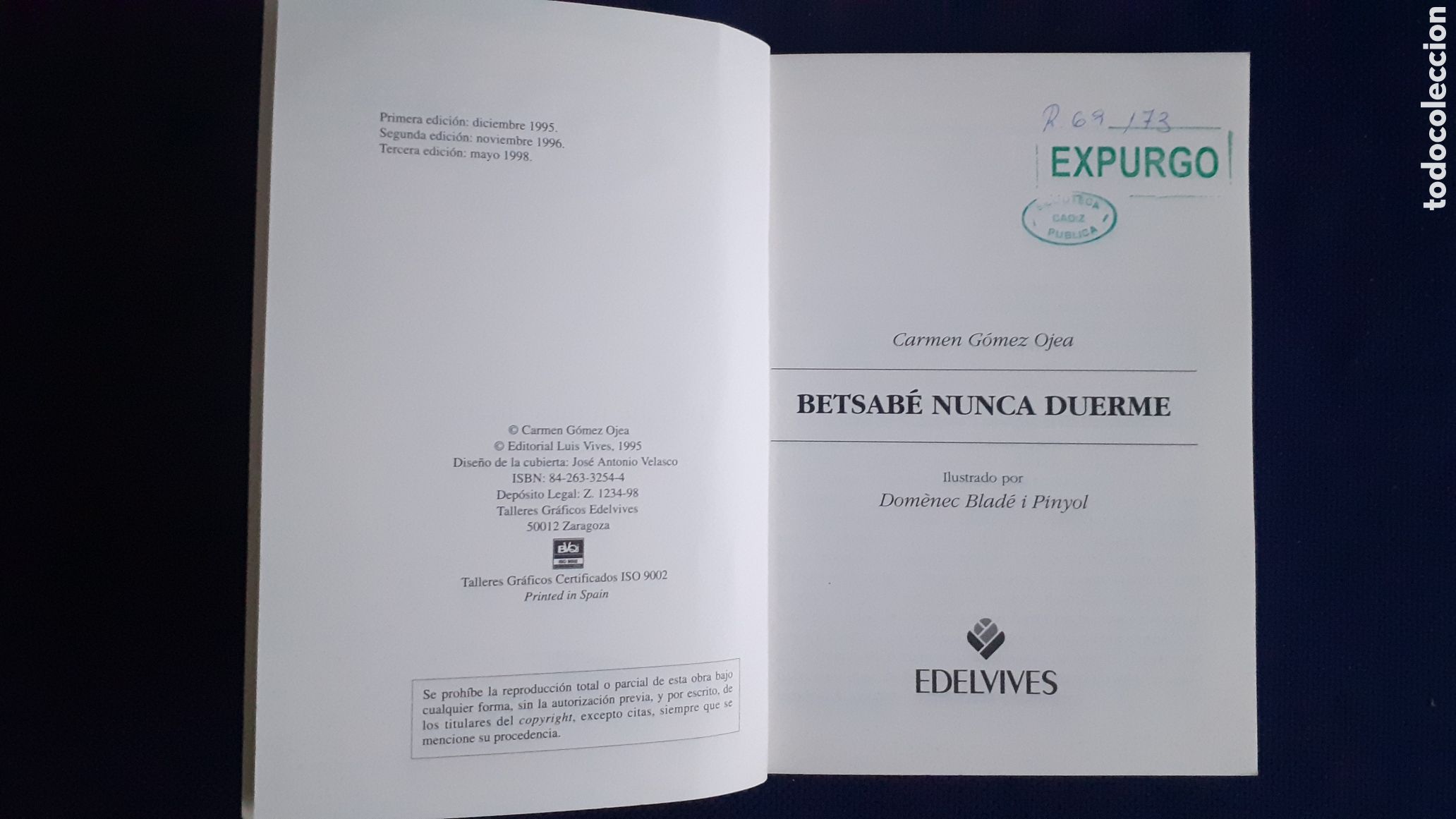 Libros: BETSABE NUNCA DUERME, CARMEN GOMEZ OJEA, ESTADO ACEPTABLE - Foto 2