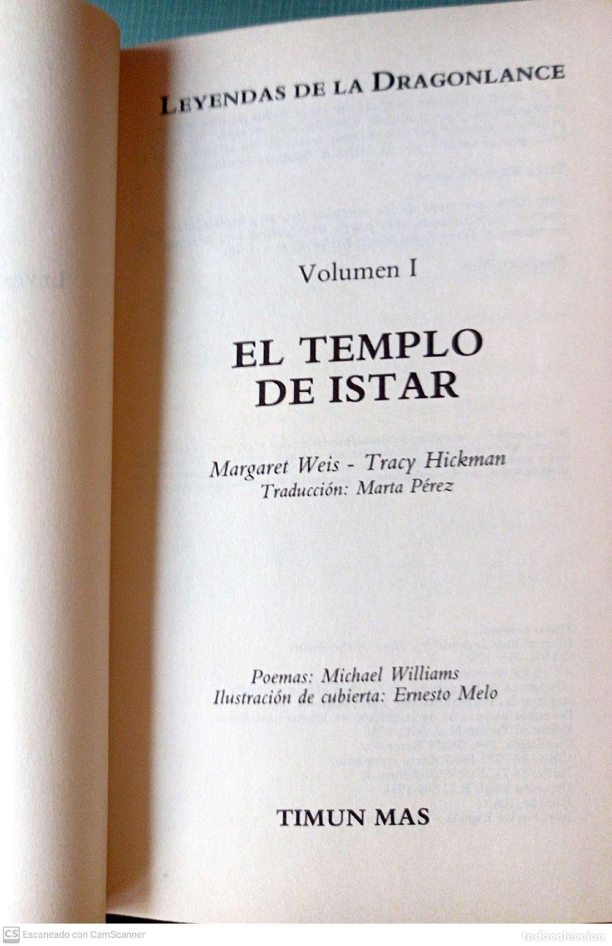 Libros: Leyendas de la Dragonlance I: El templo de Istar - Weis, Margaret - Foto 1