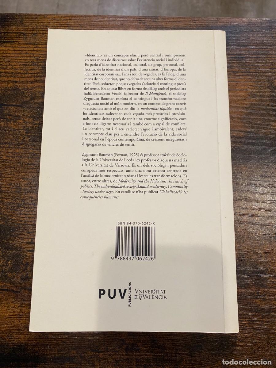 Libros: IDENTITAT- ZYGMUNT BAUMAN - Foto 2