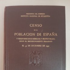 Libros: CENSO DE LA POBLACIÓN DE ESPAÑA 1950. TOMO I. Lote 369130931