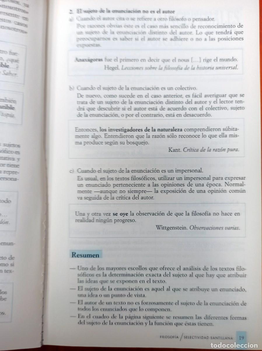 Libros: LA FILOSOFIA PREPARAR LA SELECTIVIDAD EDITORIAL SANTILLANA - Foto 2