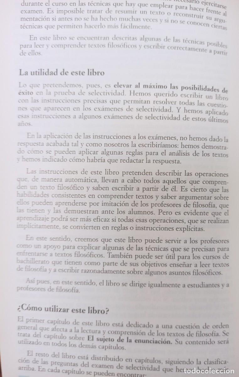 Libros: LA FILOSOFIA PREPARAR LA SELECTIVIDAD EDITORIAL SANTILLANA - Foto 3