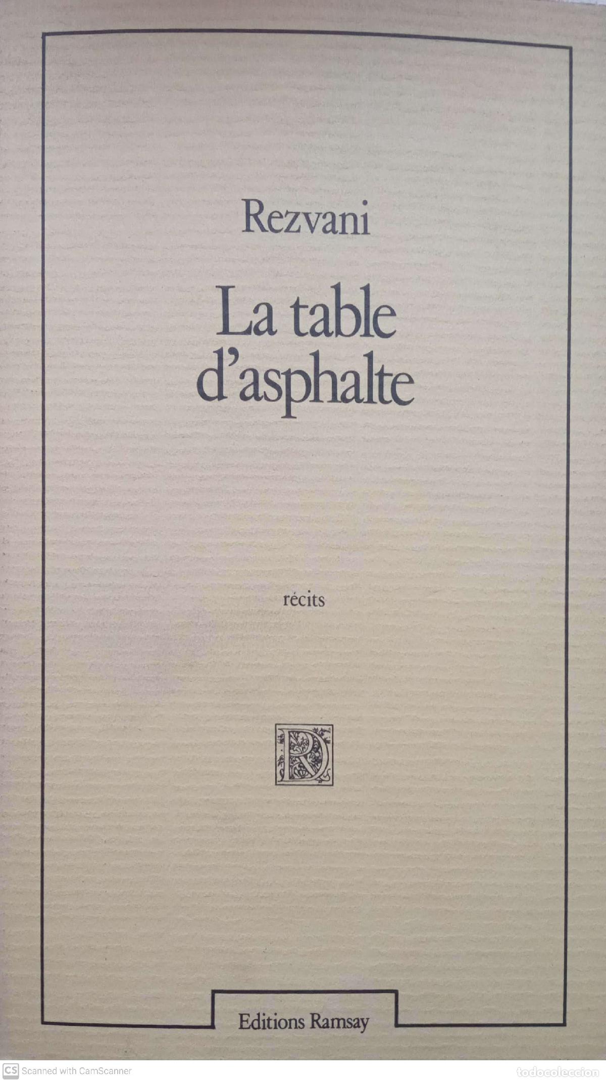 Libros: La table dasphalte. R&eacute;cits - Rezvani - Foto 1
