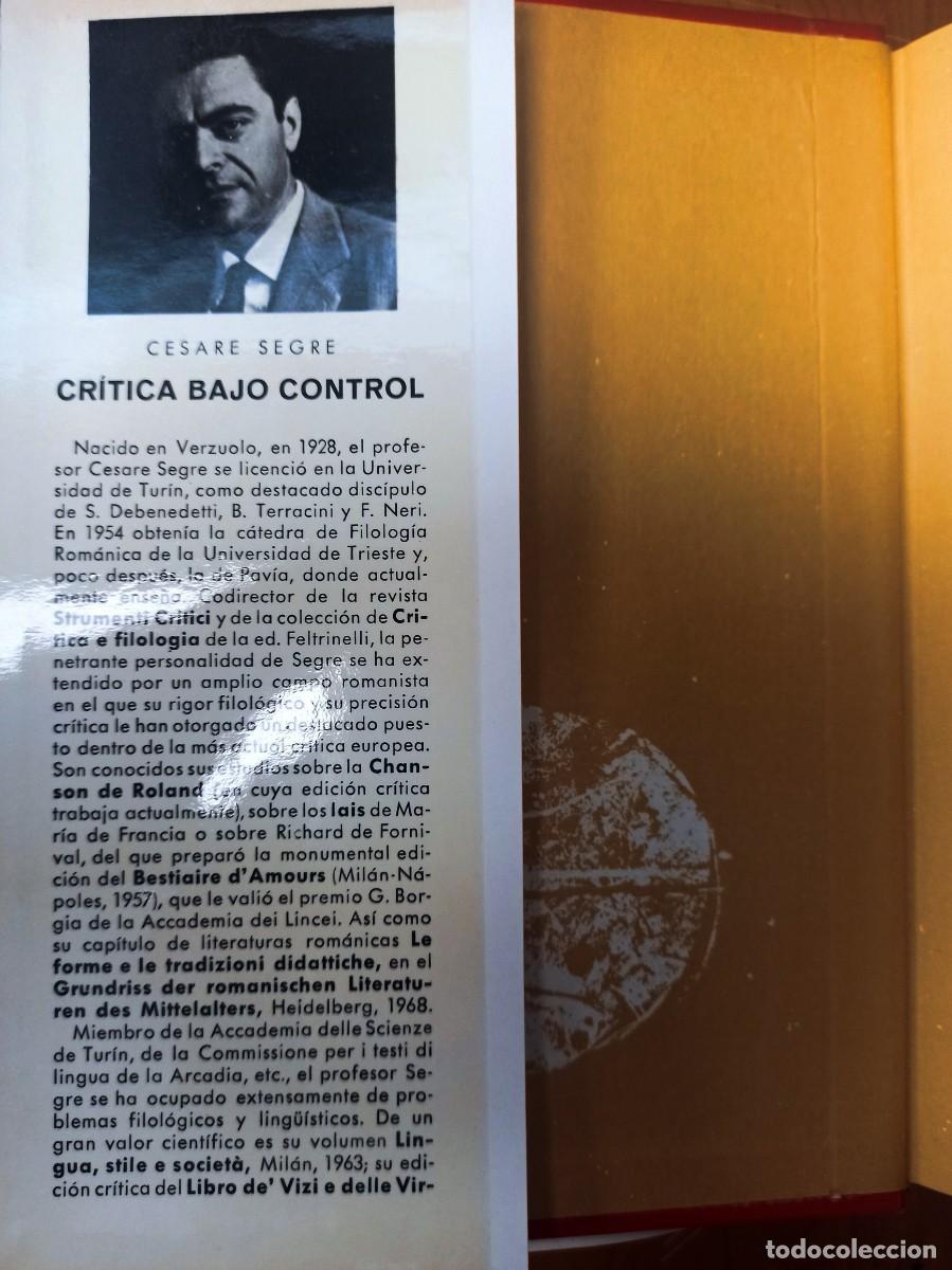 Libros: CRITICA BAJO CONTROL DE SECARE SEGRE - Foto 2