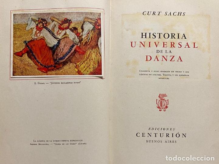 Libros: HISTORIA UNIVERSAL DE LA DANZA. - SACHS, CURT. - Foto 2