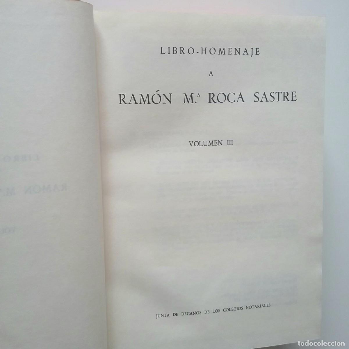 Libros: VV. AA. - Libro-homenaje a Ram&oacute;n M&ordf; Roca Sastre. Volumen III - Foto 2