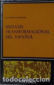 Libros: SINTAXIS TRANSFORMACIONAL DEL ESPA&Ntilde;OL - D&acute;Introno,Francesco - Foto 1