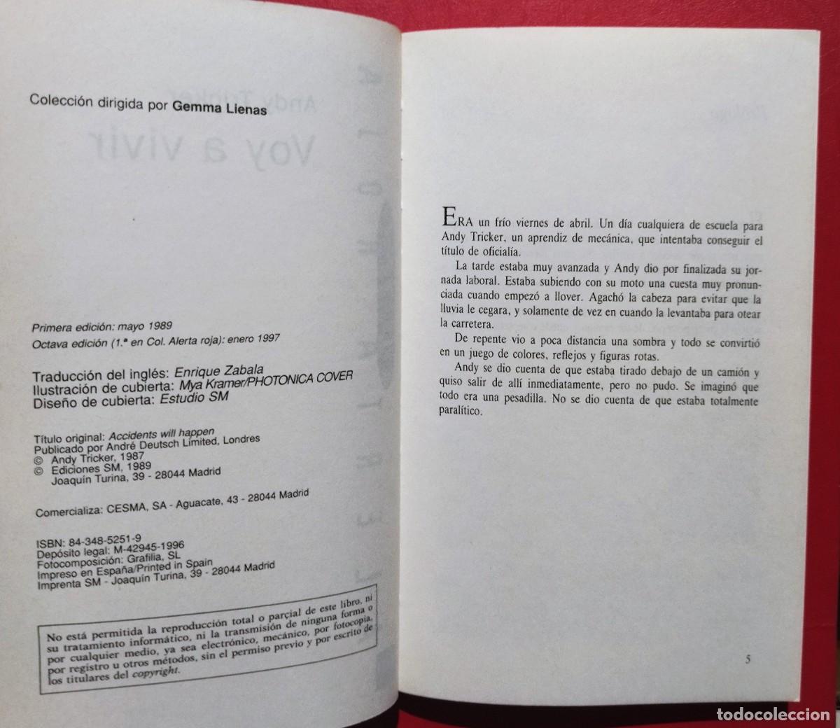 Libros: Voy a Vivir. Andy Tricker. Buen estado. - Foto 3
