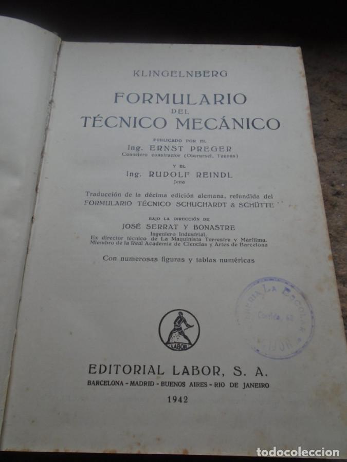 Libros: Formulario del T&eacute;cnico Mec&aacute;nico. - Klingelnberg. - Foto 2