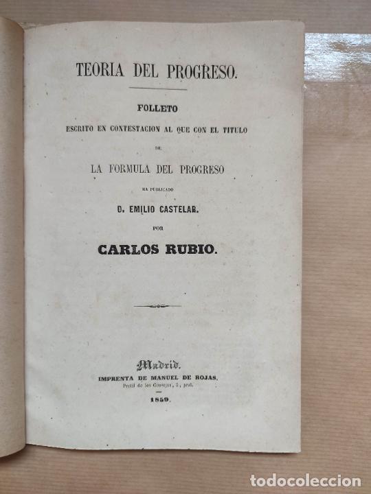 books: TEORIA DEL PROGRESO. Folleto escrito en contestaci&oacute;n al que con el t&iacute;tulo de LA FORMULA DEL PROGRESO