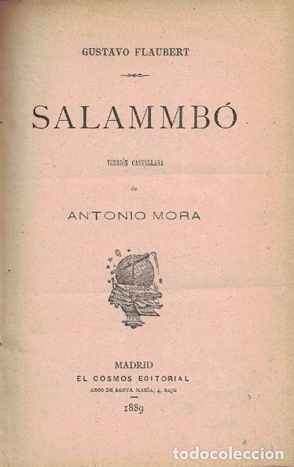 Libros: SALAMMB&Oacute;. - Flaubert. Gustavo, (1821-1880) - Foto 1