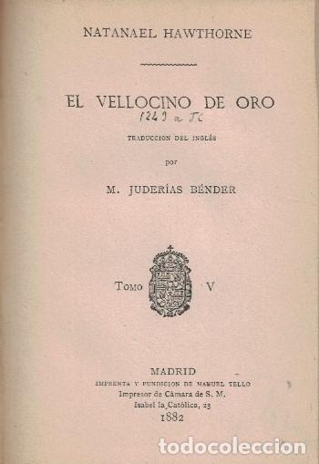 Libros: EL VELLOCINO DE ORO. - Hawthorne. Natanael, - Foto 1