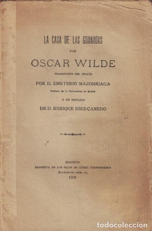 Libros: LA CASA DE LAS GRANADAS. - Wilde. Oscar, - Foto 1