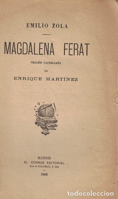 Libros: MAGDALENA FERAT. - Zola. Emilio, - Foto 1