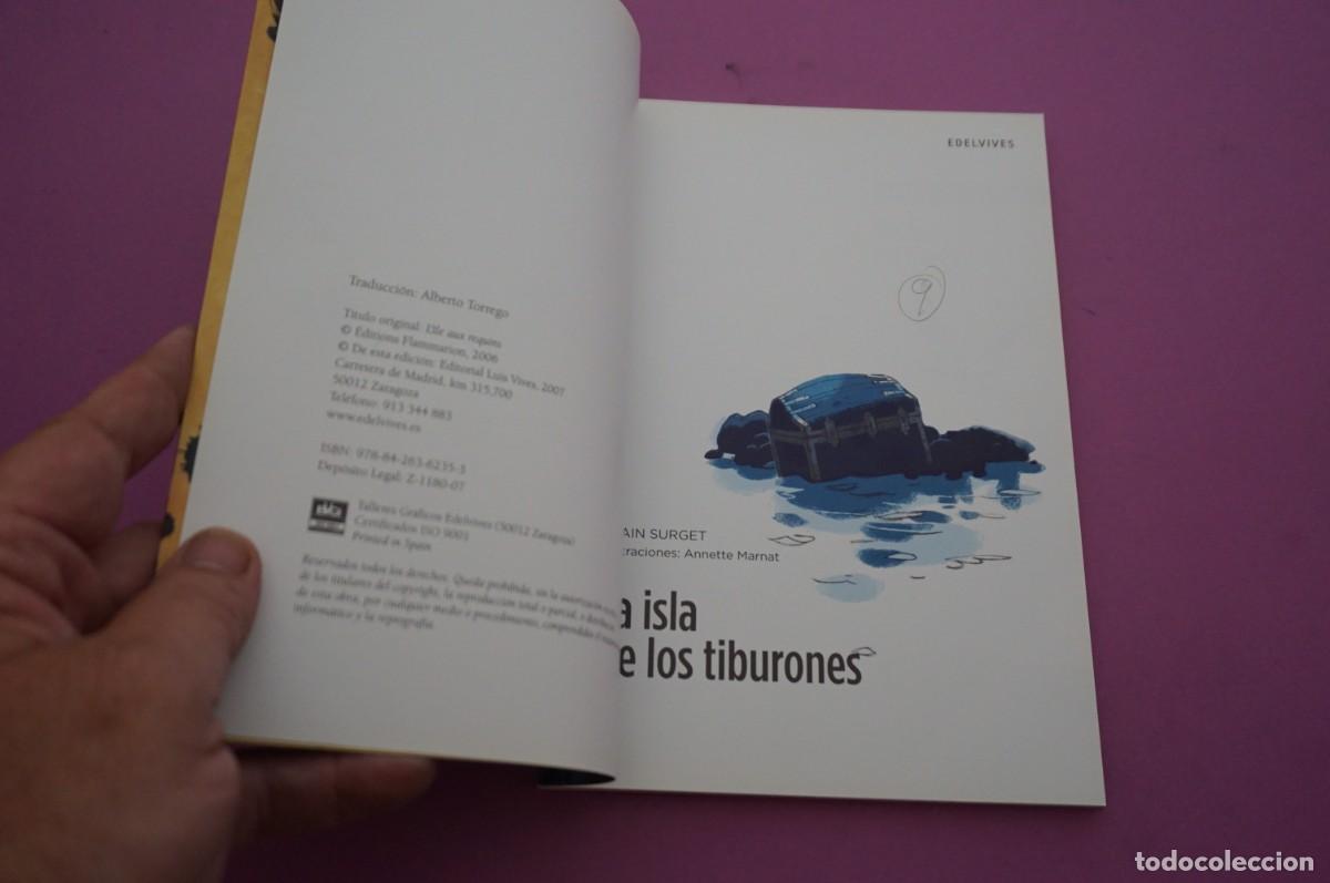 Libros: AMF-16D/ LA ISLA DE LOS TIBURONES - ALAIN SURGET / EDELVIVES - Foto 2