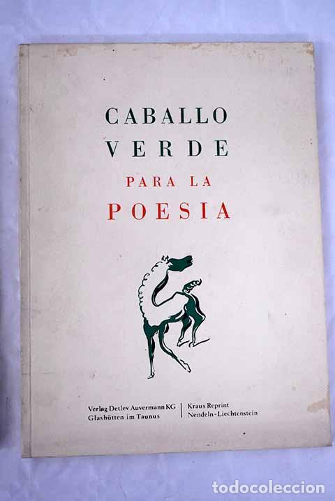 Libros: Caballo verde para la poes&iacute;a: Director Pablo Neruda : n&uacute;meros 1-4, Madrid, octubre 1935-Enero 1936