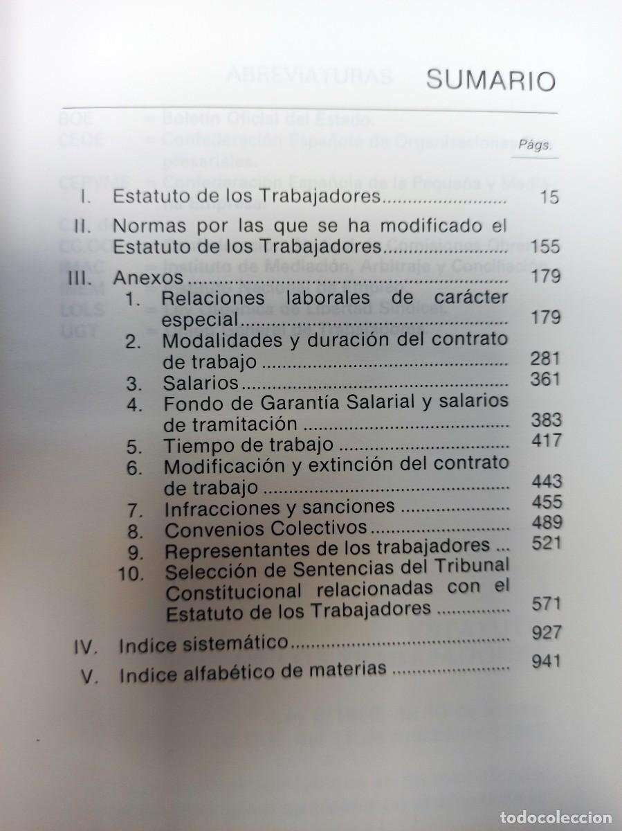 Libros: ESTATUTO DE LOS TRABAJADORES 1990 - Foto 2