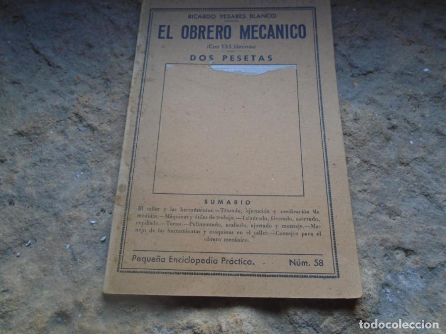Libros: El Obrero Mec&aacute;nico. - Yesares Blanco, Ricardo. - Foto 1