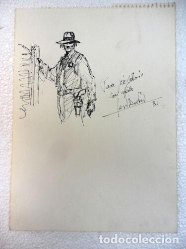 Libros: Dibujo Original de Jesus Duran,Boceto dedicado - Foto 1
