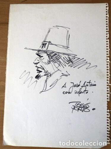 Libros: Dibujo Original de Tomas Porto,Boceto dedicado - Foto 1
