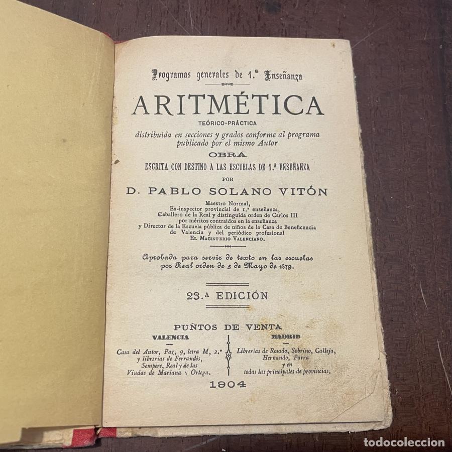 Libros: Aritm&eacute;tica - Pablo Solano Vit&oacute;n - Foto 2