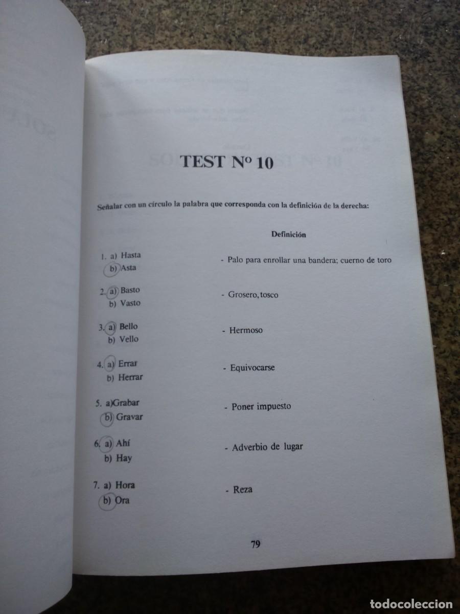 Libros: TEST DE ORTOGRAFIA - CONTESTACIONES AL PROGRAMA OFICIAL -- MAD EDICIONES 1987 -- - Foto 3