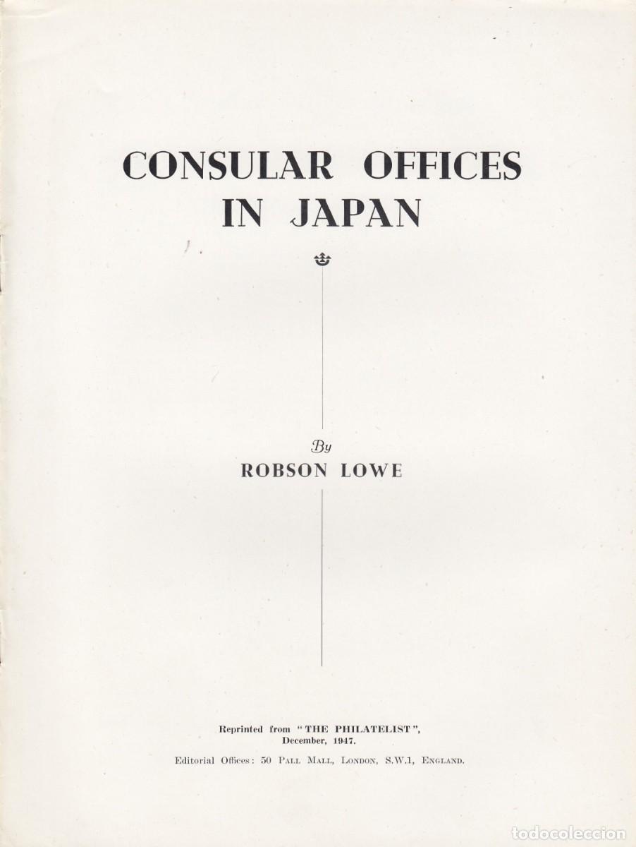 Libros: CONSULAR OFFICES IN JAPAN. FLT -ACF - Foto 1