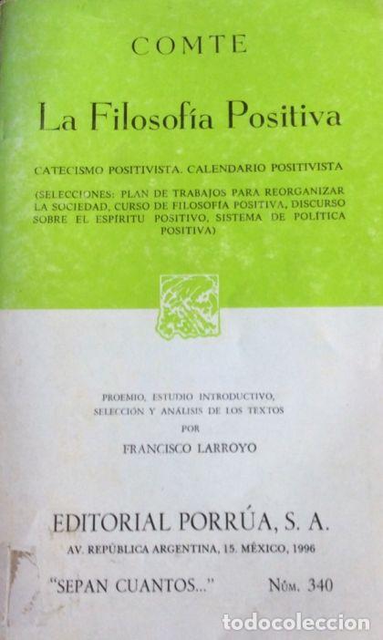 Libros: LA FILOSOF&Iacute;A POSITIVA - Auguste Comte - Foto 1