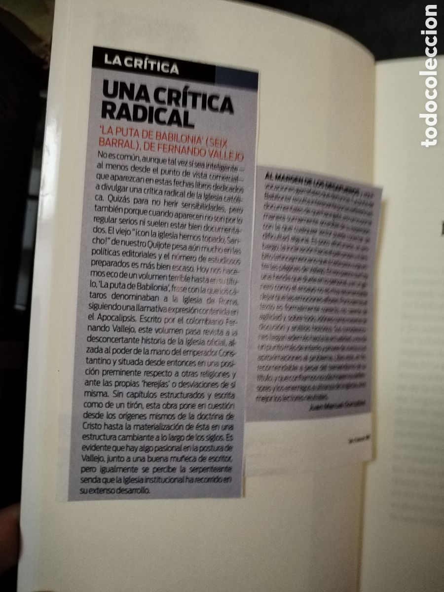 Libros: La puta de Babilonia (Biblioteca Abierta) - Vallejo, Fernando - Foto 2