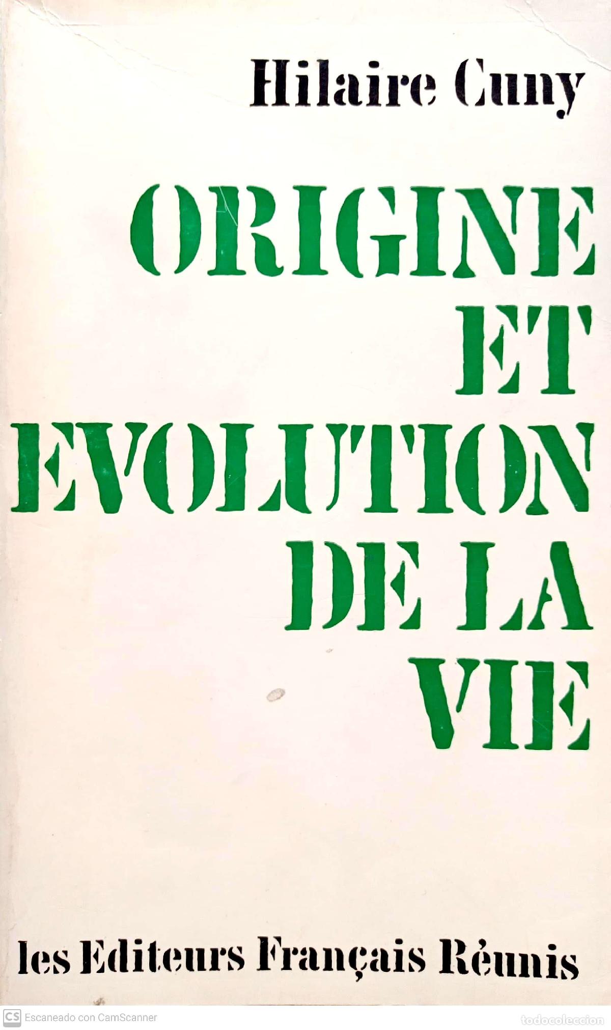 Libros: Origine et evolution de la vie - Hilaire Cuny - Foto 1
