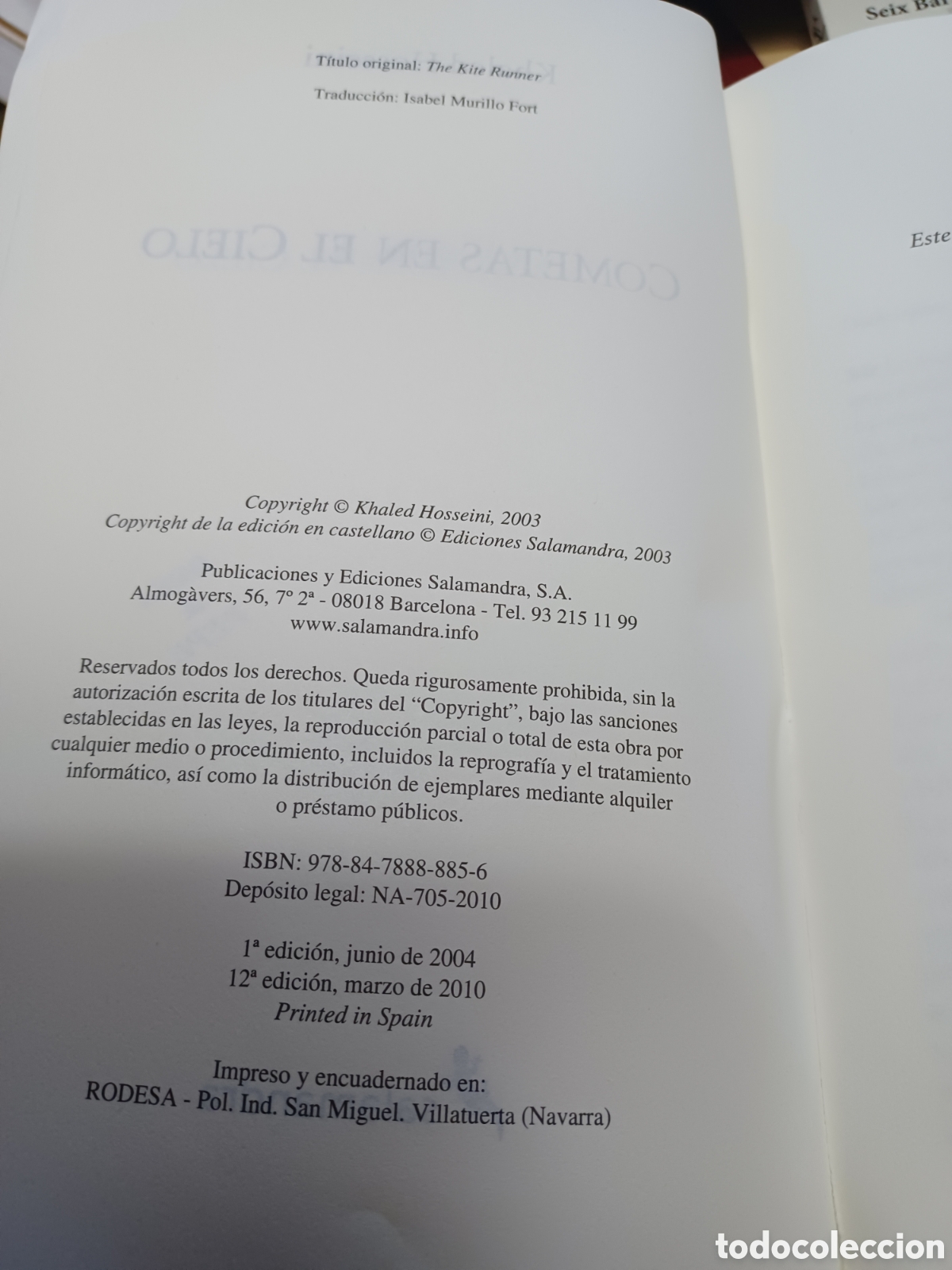 Libros: Barybook C88. . . Cometas en el cielo Khaled Hosseini - Foto 4
