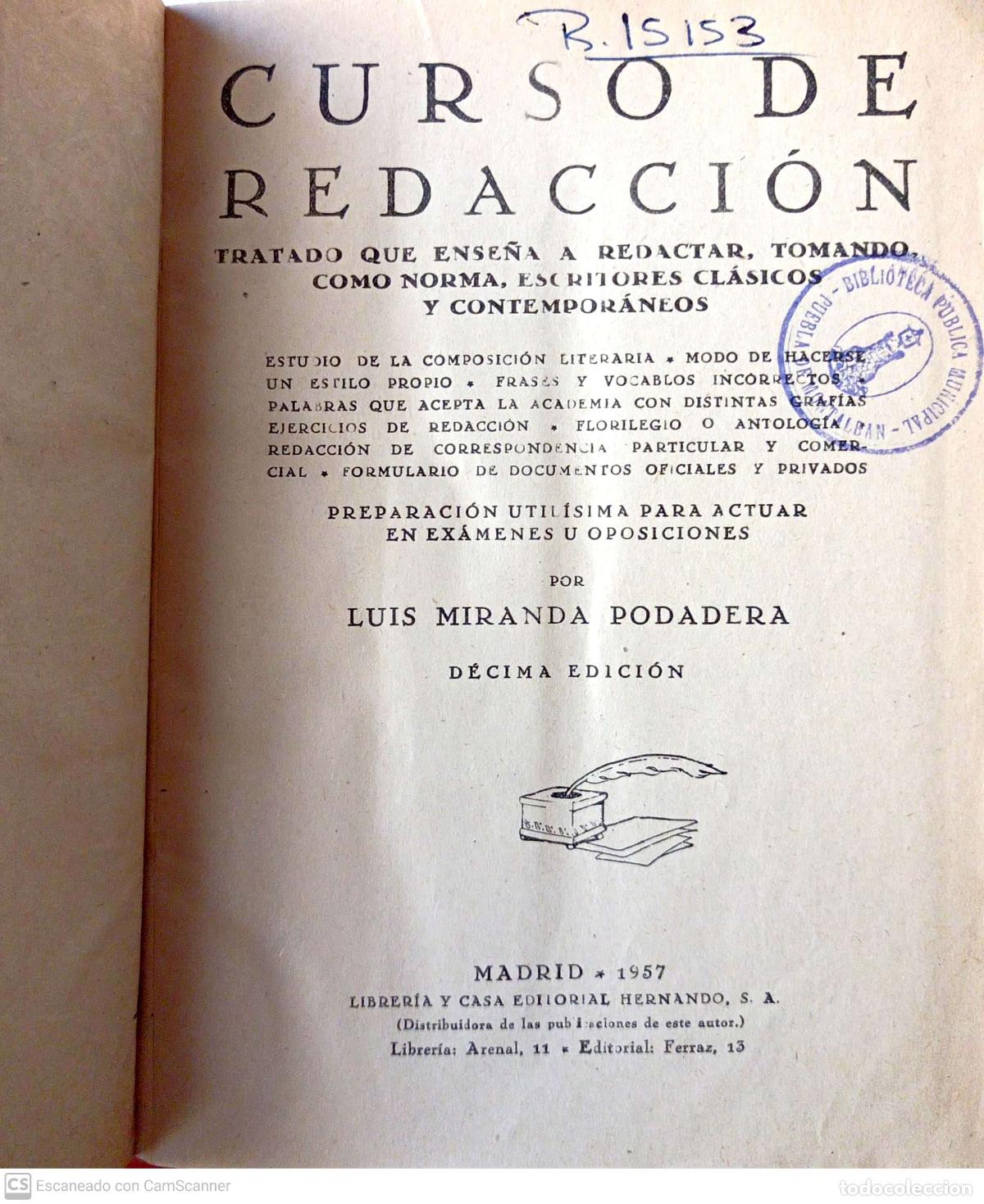 Libros: Curso de Redacci&oacute;n - Luis Miranda Pondadera - Foto 2
