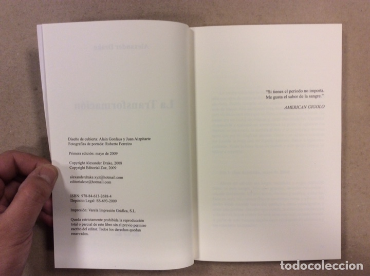 Libros: LA TRANSFORMACI&Oacute;N. ALEXANDER DRAKE. EDITORIAL ZOE 2009 (1&ordf; EDICI&Oacute;N). - Foto 3