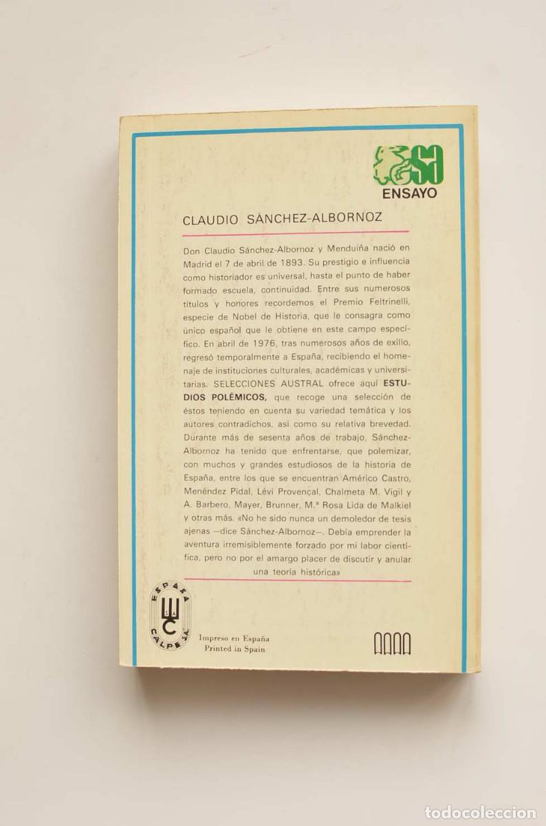 Libros: Estudios pol&eacute;micos - S&Aacute;NCHEZ - ALBORNOZ, Claudio - Foto 3