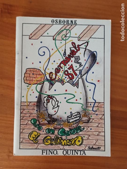 Libros: CARNAVAL 87 - OSBORNE - FINO QUINTA (EA) - Foto 1