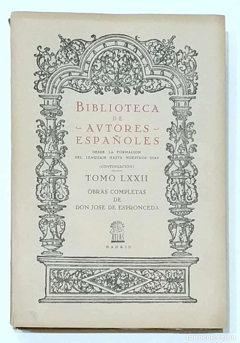 Libros: ESPRONCEDA, Jos&eacute; de. - Obras completas de Don Jos&eacute; de Espronceda. - Foto 1