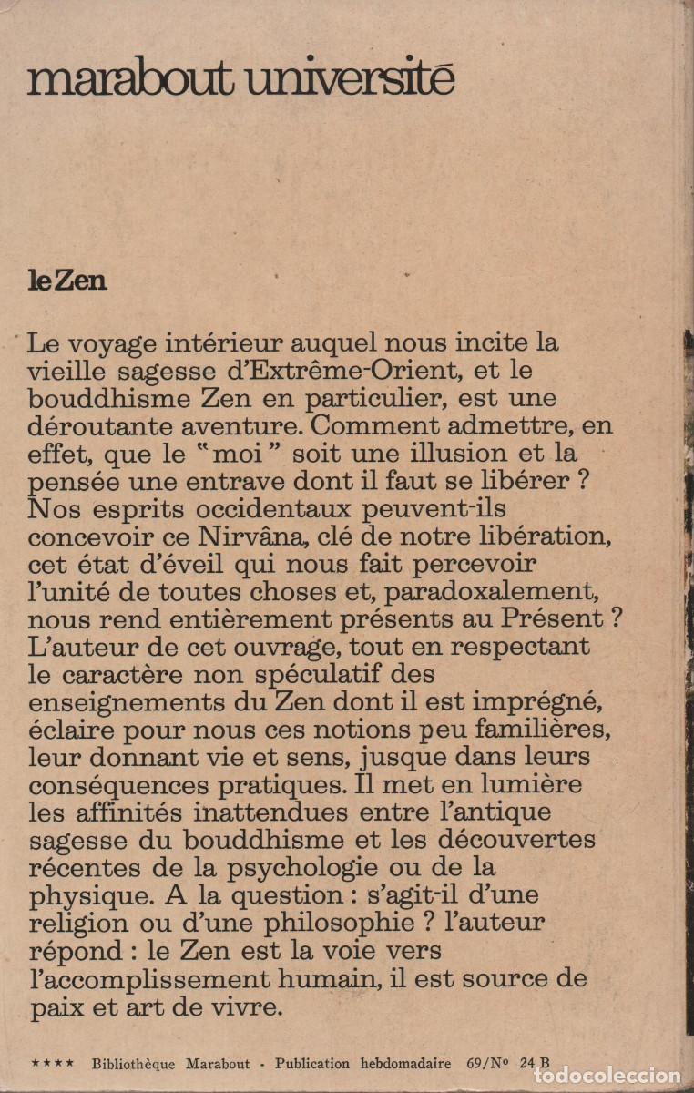 Libros: Le Zen. Robert Linssen. Marabout Universit&eacute;. 1969. - Foto 2